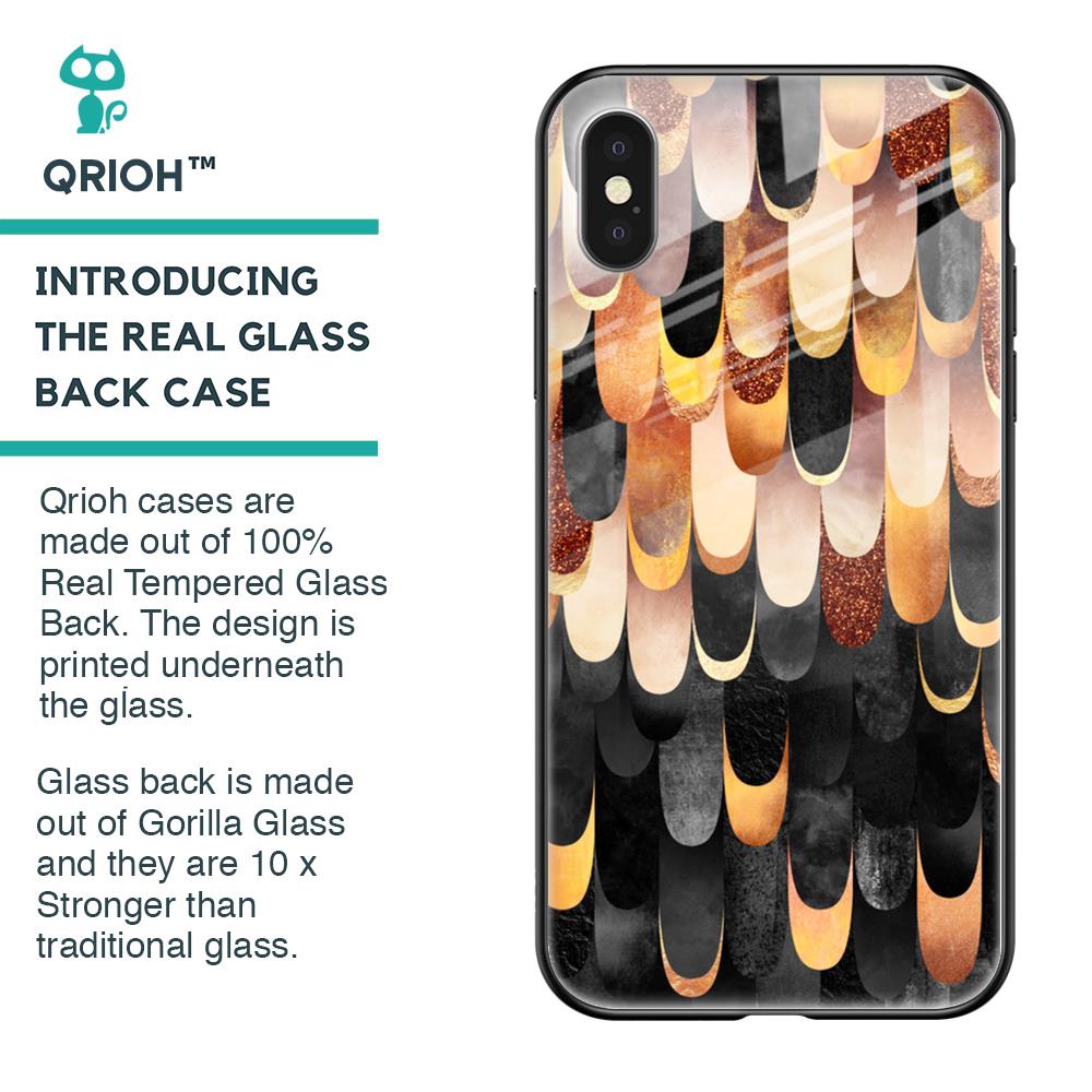 Bronze Abstract Glass Case for iPhone XS