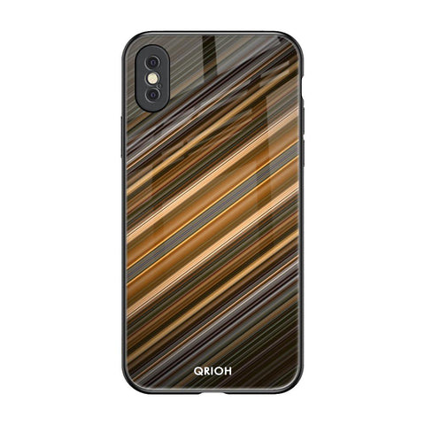 Diagonal Slash Pattern iPhone XS Max Glass Back Cover Online