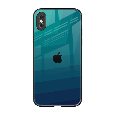 Green Triangle Pattern iPhone XS Max Glass Back Cover Online
