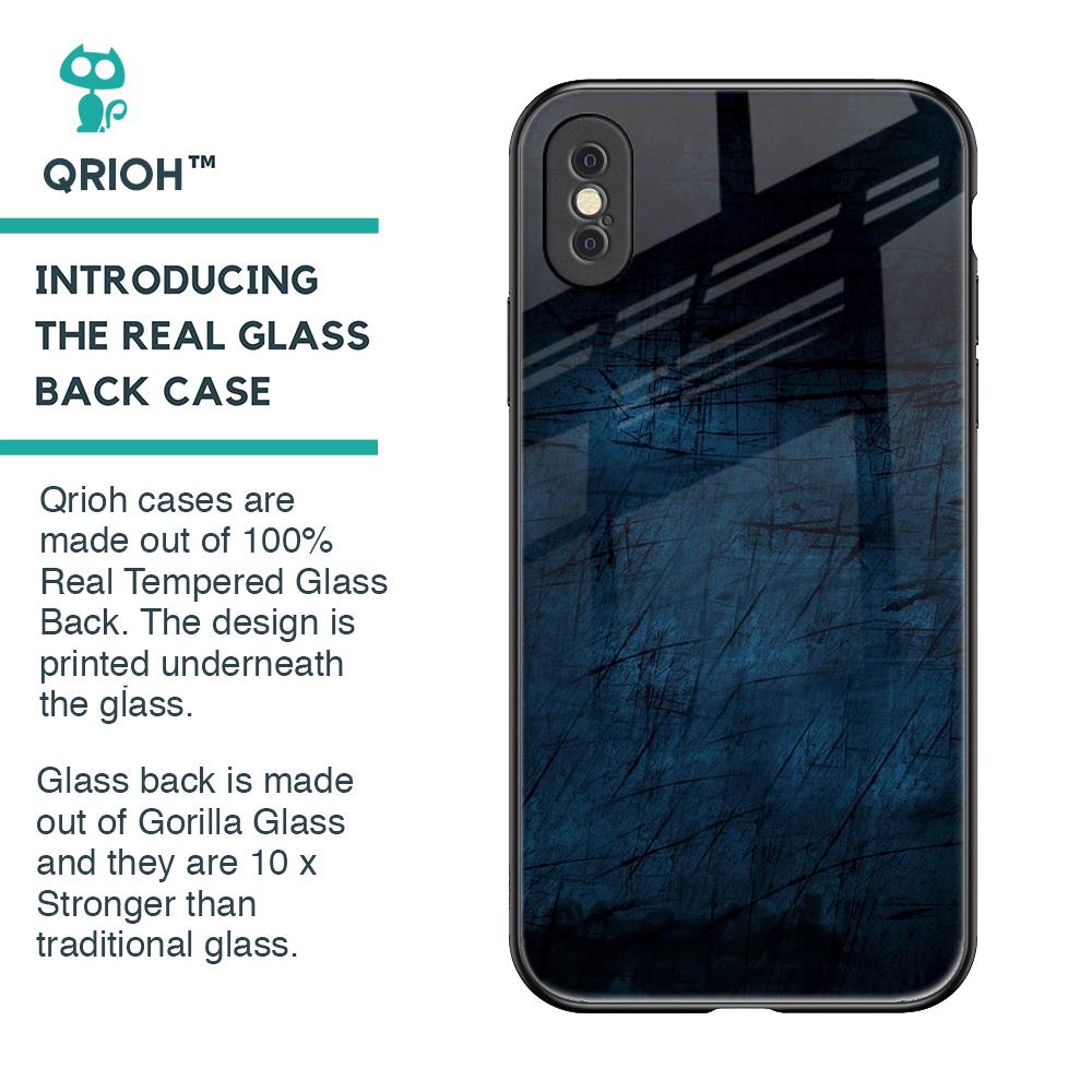 Dark Blue Grunge Glass Case for iPhone XS Max