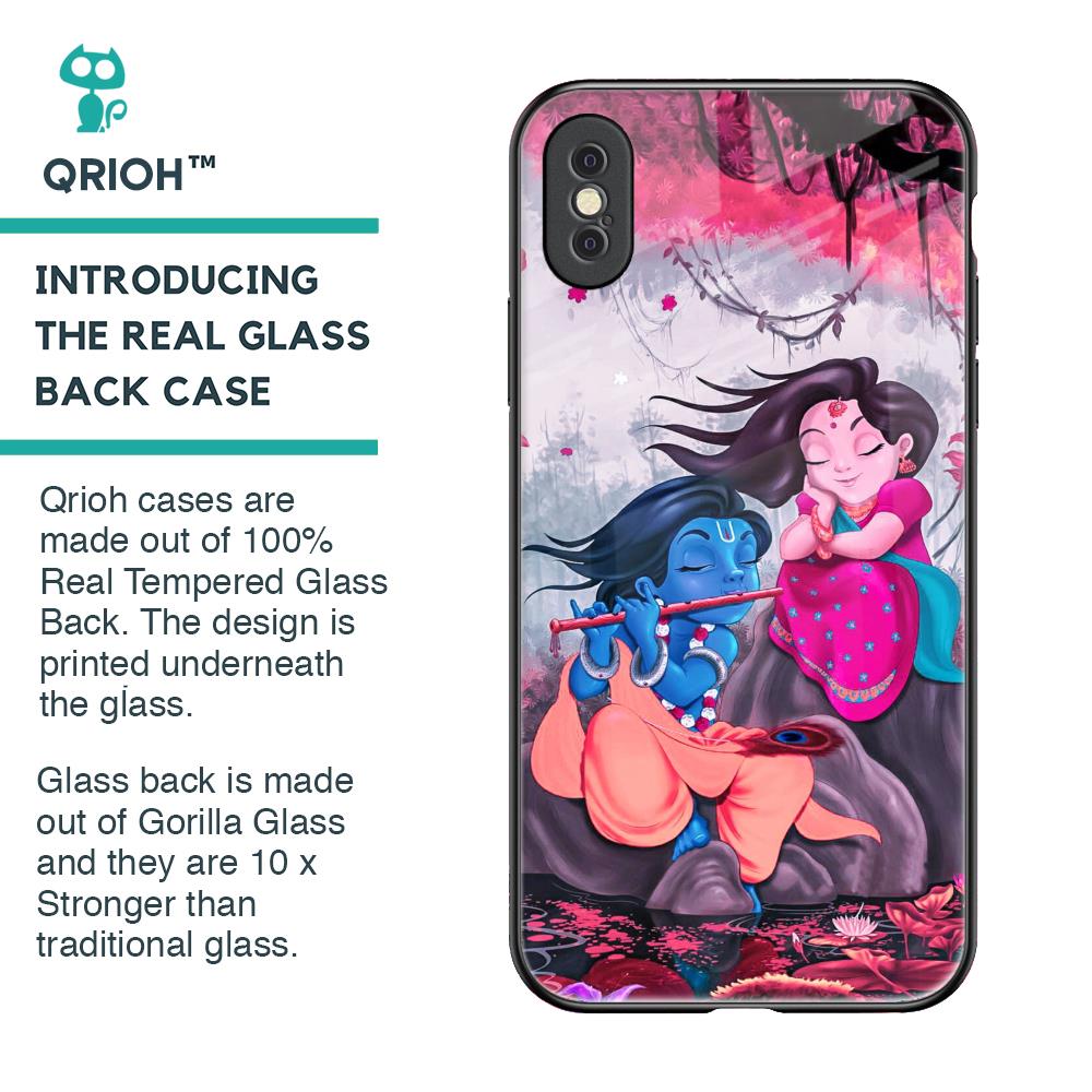 Radha Krishna Art Glass Case for iPhone XS Max