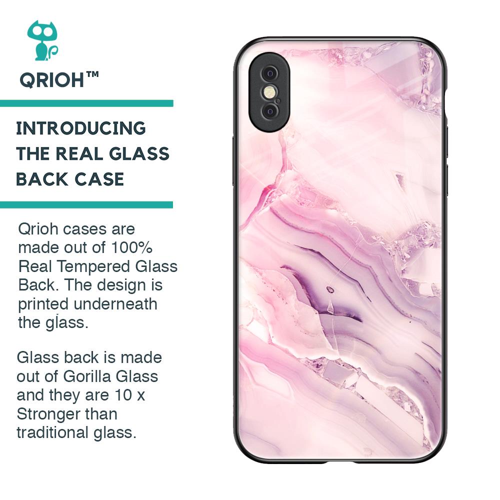 Diamond Pink Gradient Glass Case For iPhone XS Max