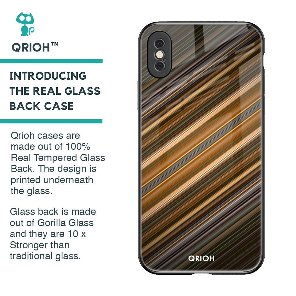 Diagonal Slash Pattern Glass Case for iPhone XS Max