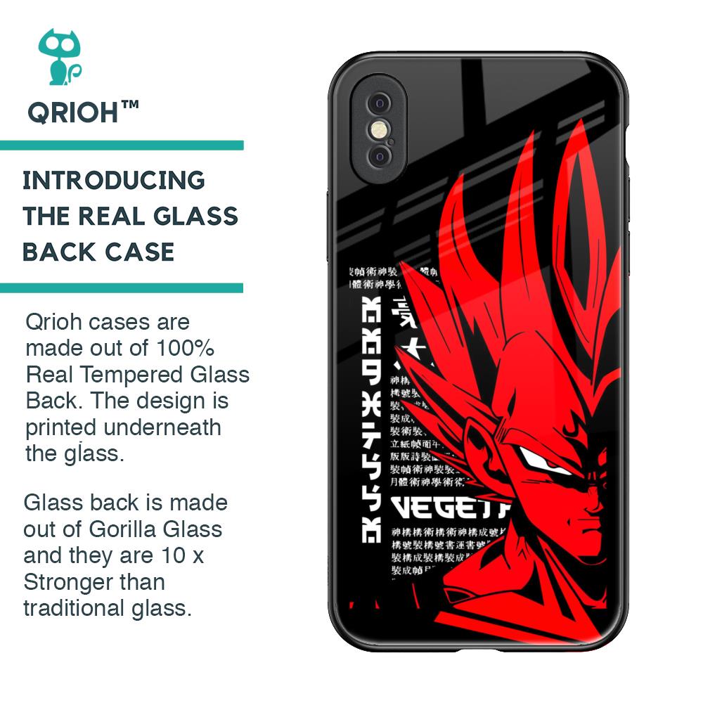 Red Vegeta Glass Case for iPhone XS Max