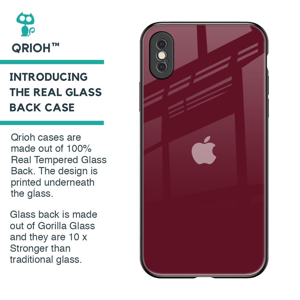 Classic Burgundy Glass Case for iPhone XS Max