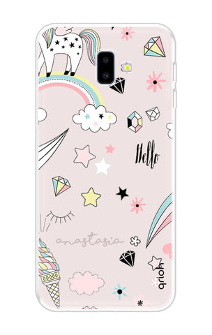 Unicorn Doodle Samsung J6 Plus Back Cover