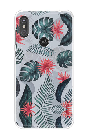 Retro Floral Leaf Motorola One Power Back Cover