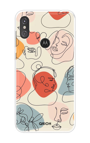 Abstract Faces Motorola One Power Back Cover