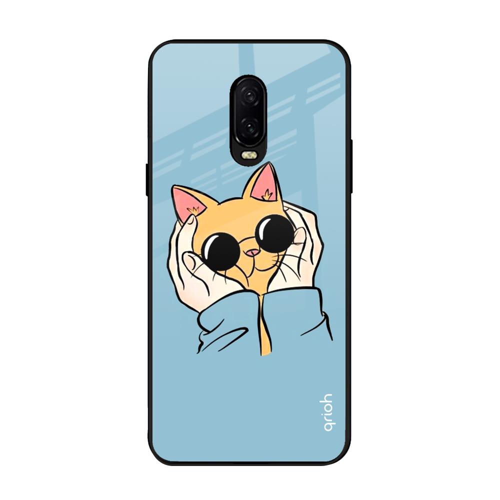 Adorable Cute Kitty OnePlus 6T Glass Back Cover Online