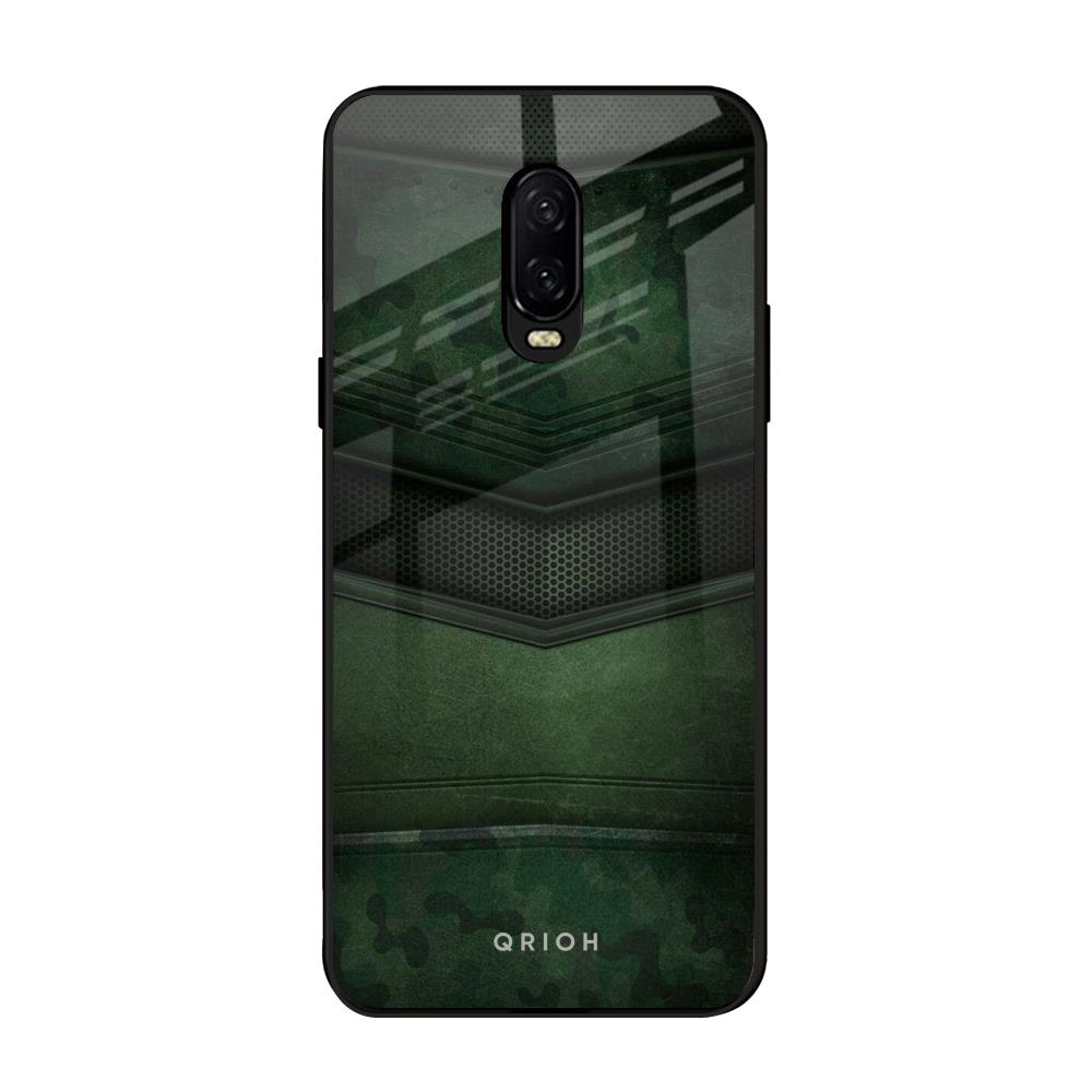 Green Leather OnePlus 6T Glass Back Cover Online