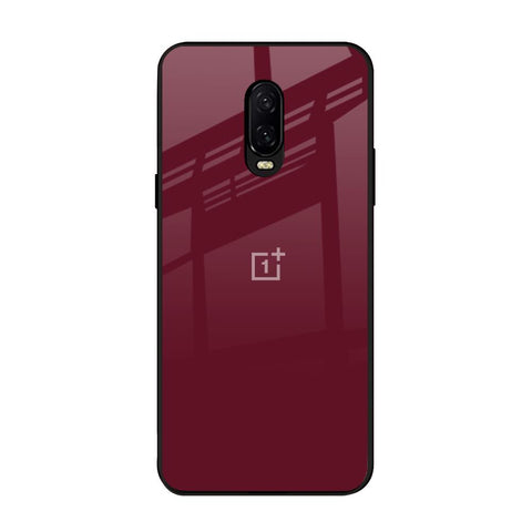 Classic Burgundy OnePlus 6T Glass Back Cover Online