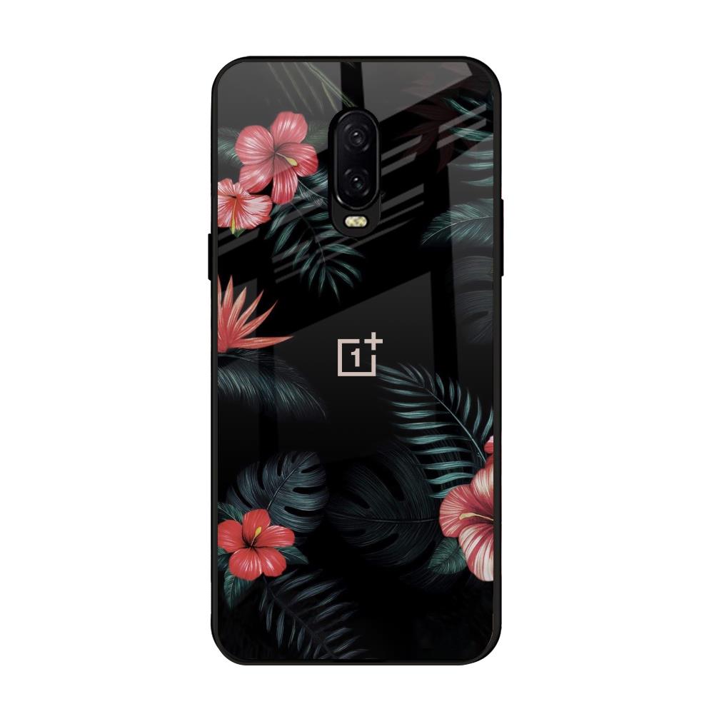 Tropical Art Flower OnePlus 6T Glass Back Cover Online