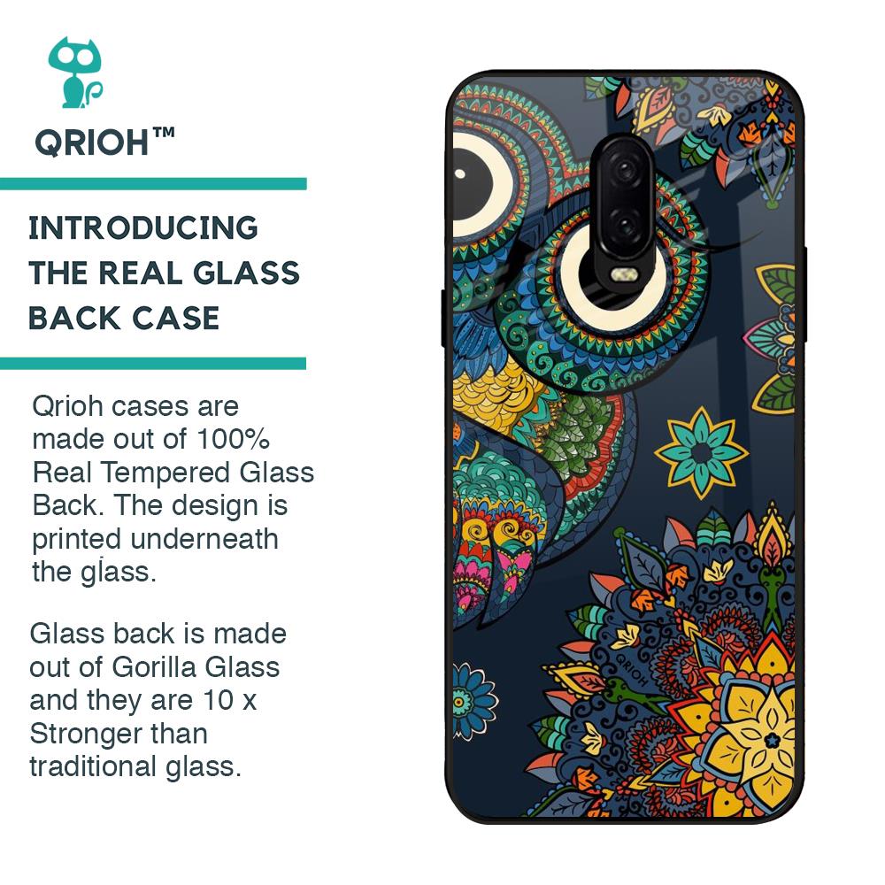 Owl Art Glass Case for OnePlus 6T
