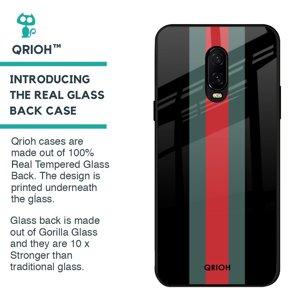 Vertical Stripes Glass Case for OnePlus 6T