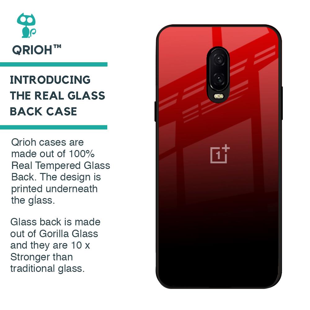 Maroon Faded Glass Case for OnePlus 6T