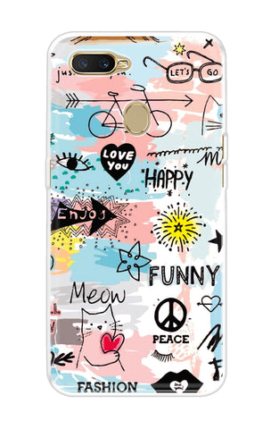 Happy Doodle Oppo A7 Back Cover