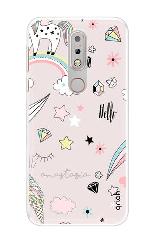 Unicorn Doodle Nokia 7.1 Back Cover