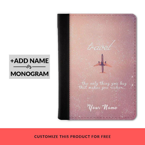 Travel Makes You Rich Custom Passport Cover