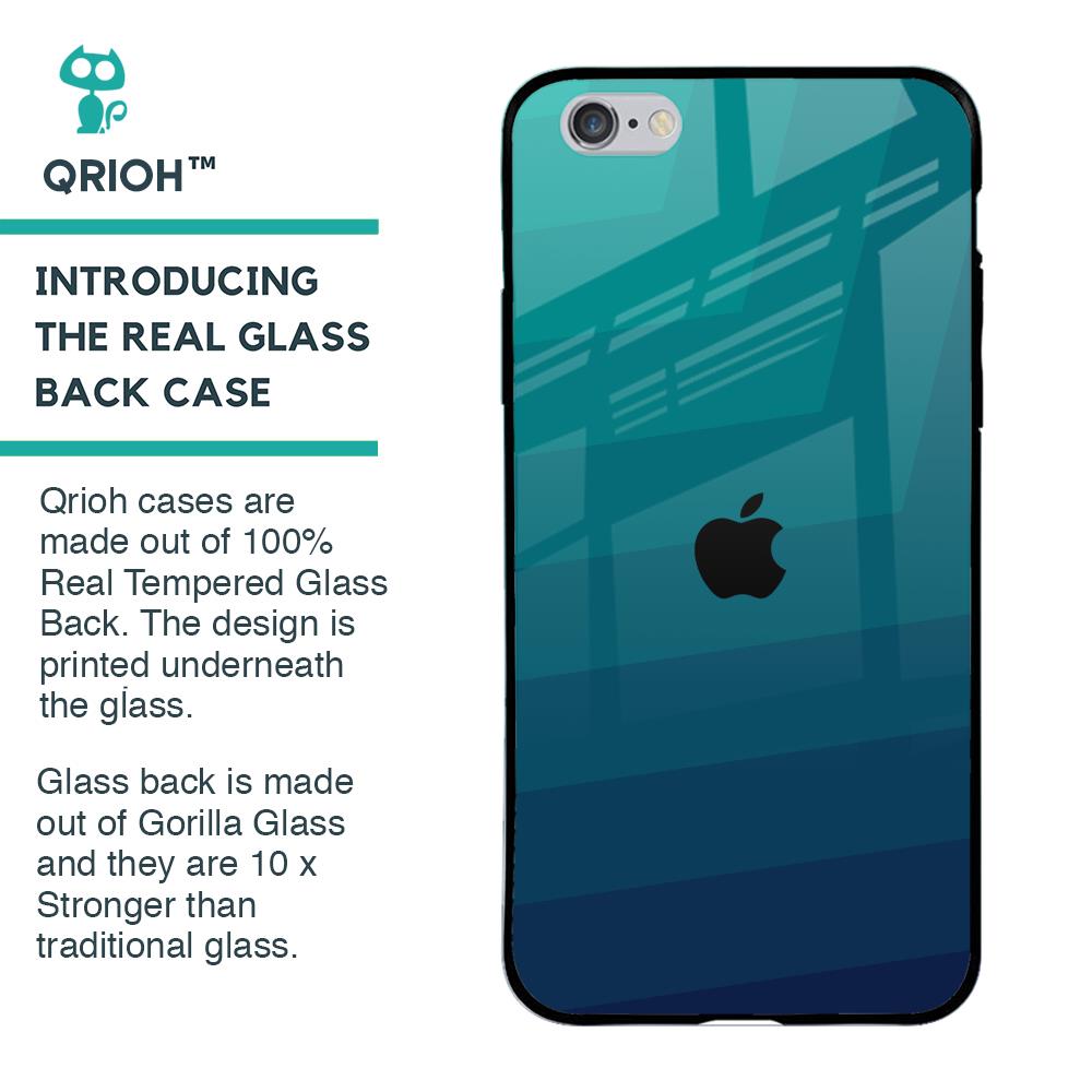 Green Triangle Pattern Glass Case for iPhone 6 Plus
