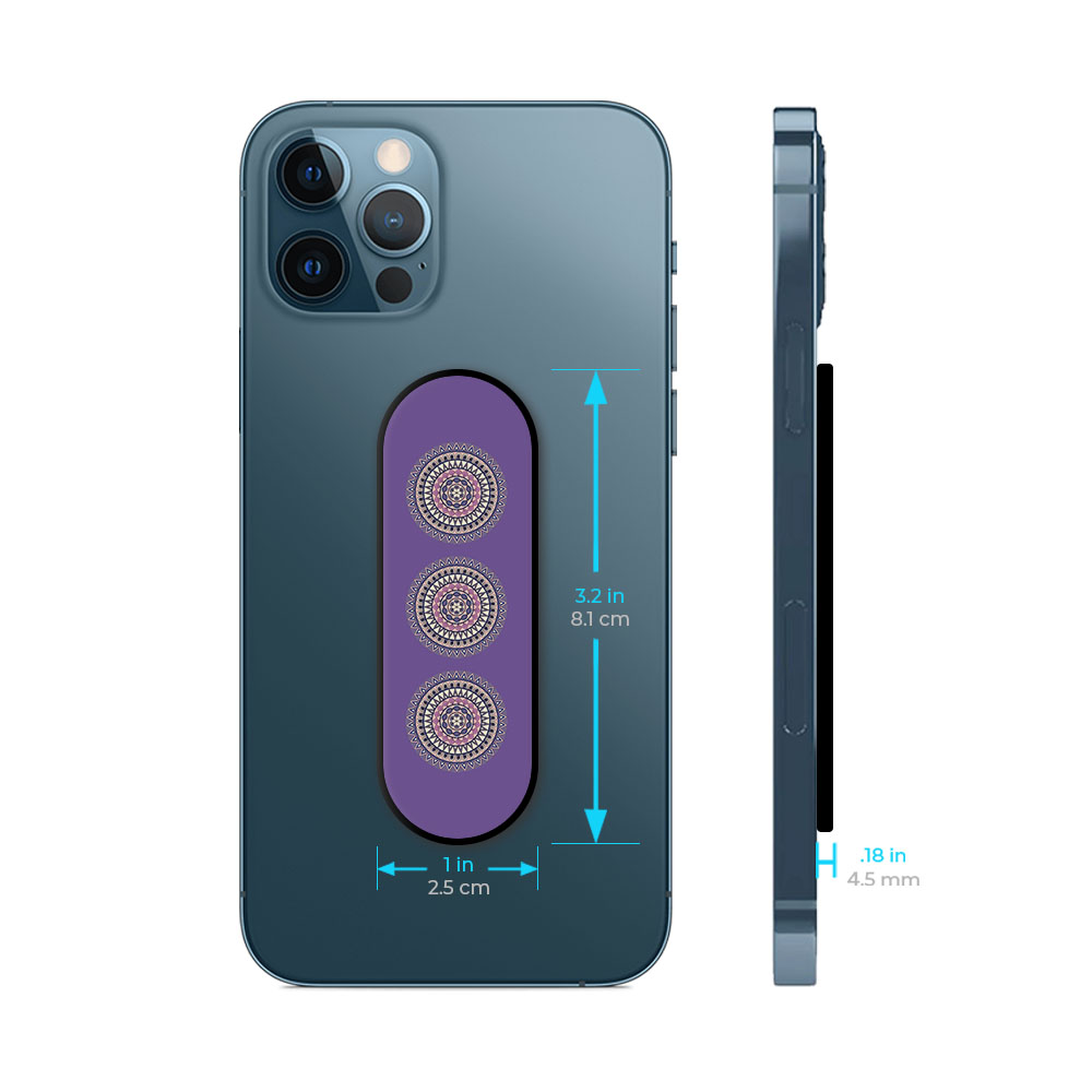 Mandala Glass case with Slider Phone Grip Combo