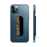 Leopard Pattern Glass case with Slider Phone Grip Combo