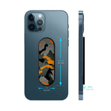 Camouflage Orange Glass case with Slider Phone Grip Combo