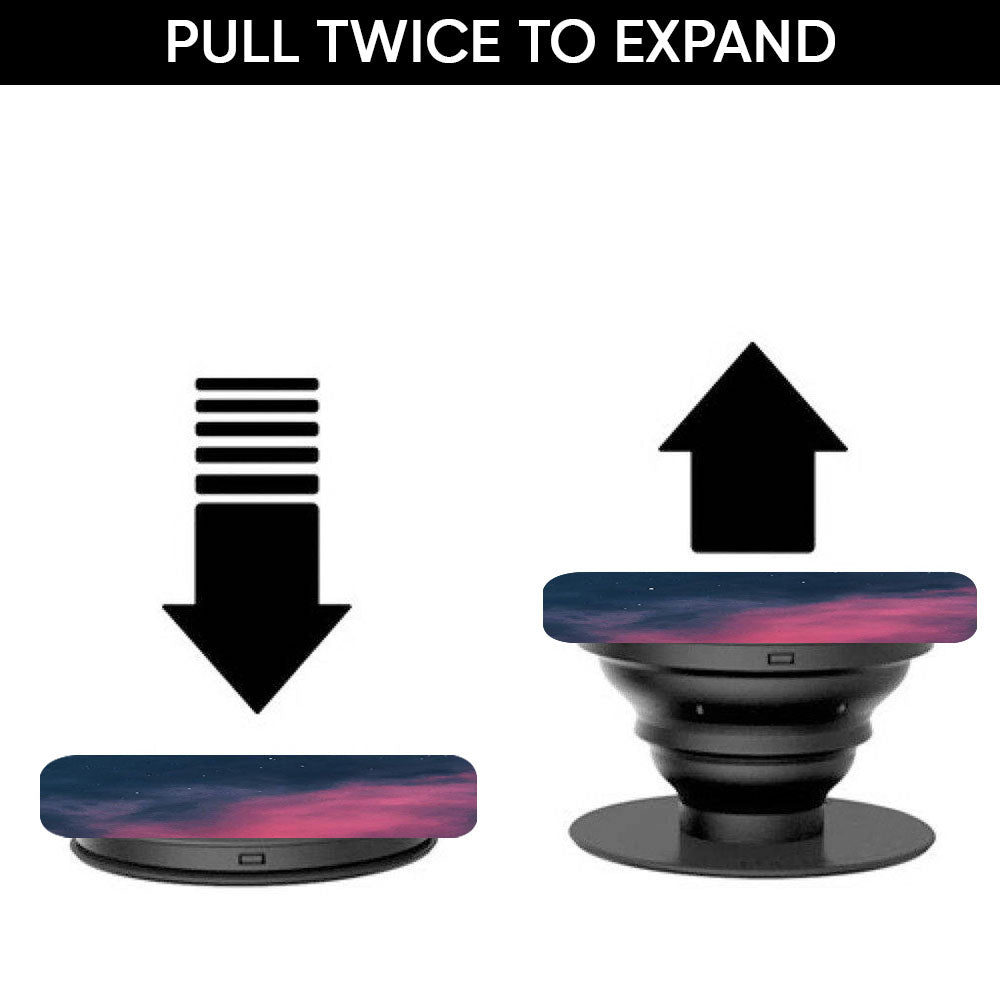 Moon Night Glass case with Square Phone Grip Combo
