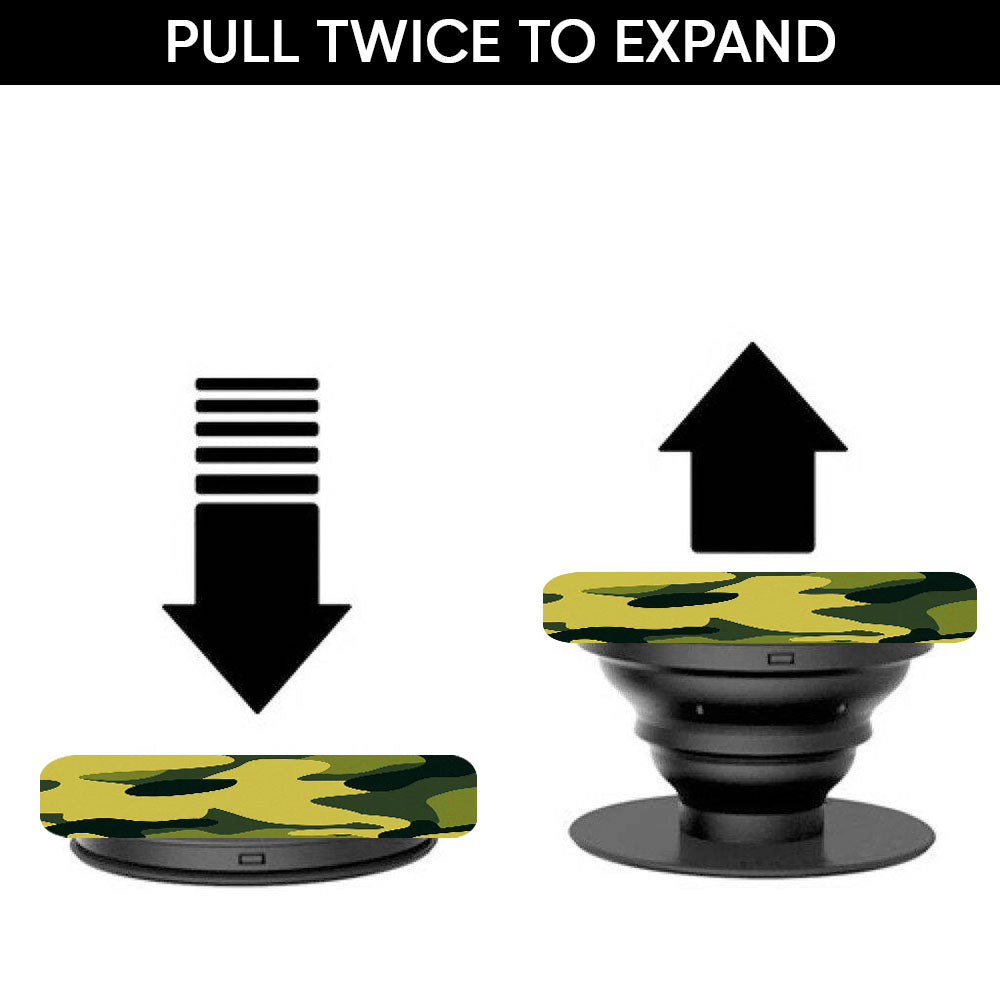 Army Green Glass case with Square Phone Grip Combo