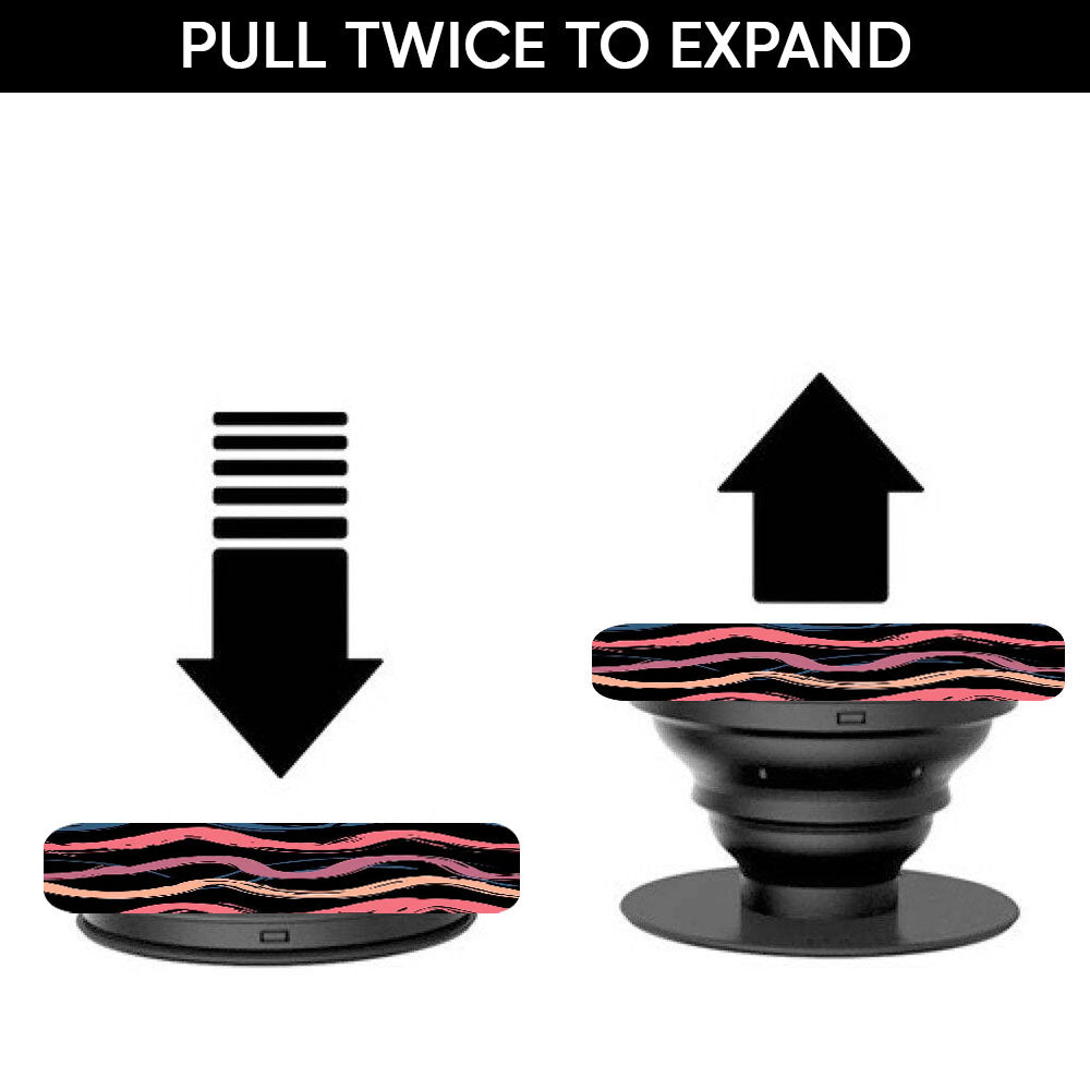 Ribbon Art Glass case with Square Phone Grip Combo