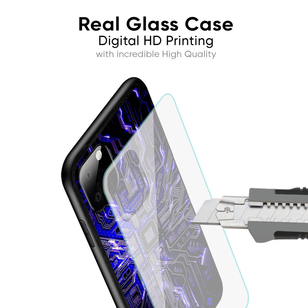 Techno Color Pattern Glass Case For iPhone XS Max