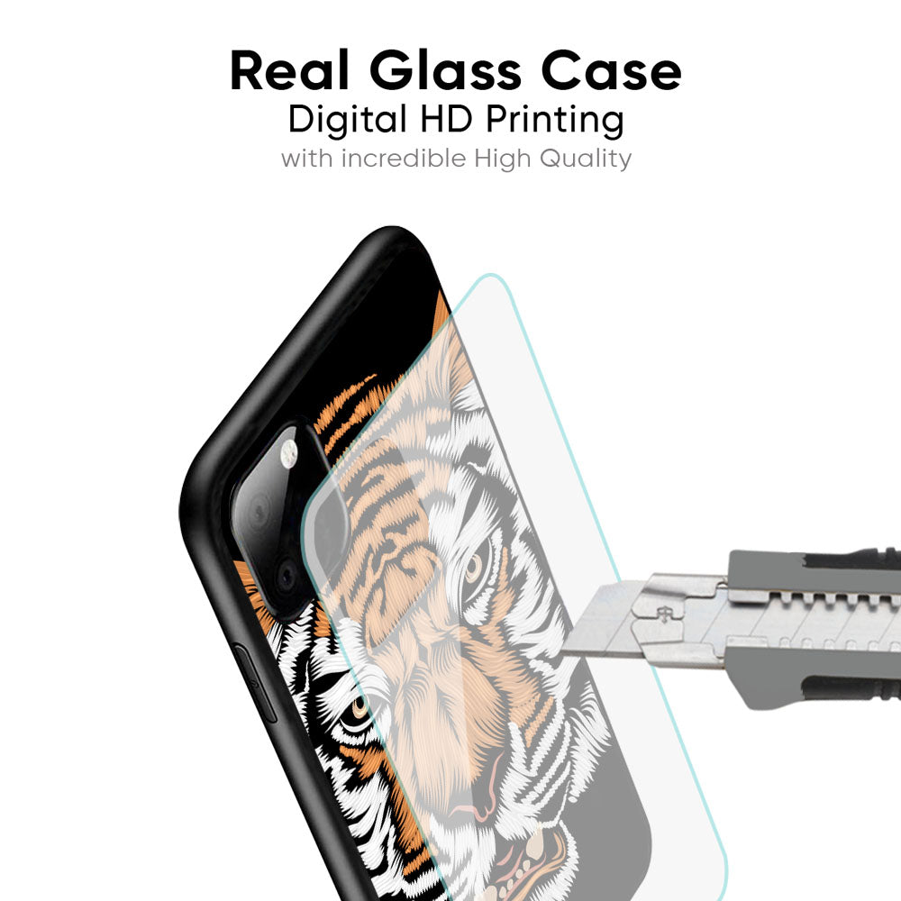 Angry Tiger Glass Case For Realme C30