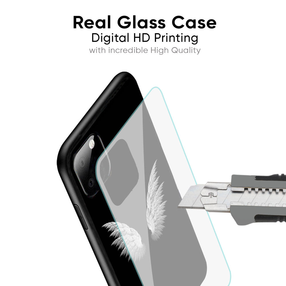 White Angel Wings Glass Case for Vivo X50 Pro