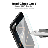 Sleek Golden & Navy Glass Case for iPhone 15 Pro Max