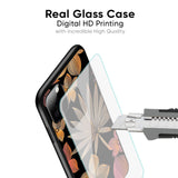 Lines Pattern Flowers Glass Case for Realme 11 5G