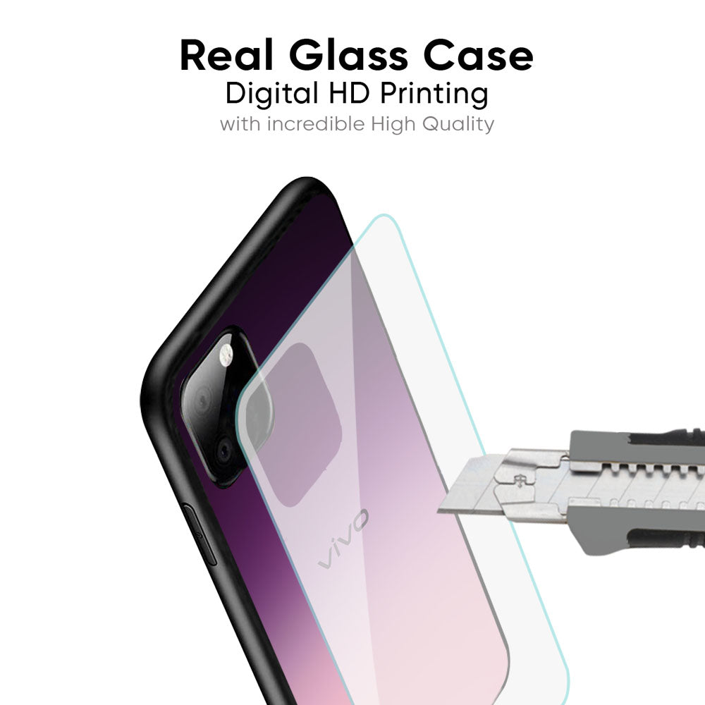 Purple Gradient Glass case for Vivo X50 Pro