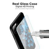 Half Blue Flower Glass Case for iPhone 14 Pro