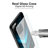 Vertical Blue Arrow Glass Case For Oppo Reno 3