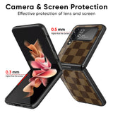Brown Block Glass Case for Samsung Galaxy Z Flip4 5G