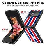 Tricolor Flag Glass Case for Samsung Galaxy Z Flip4 5G