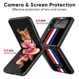 Flag Striped Glass Case for Samsung Galaxy Z Flip4 5G