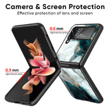 Aqua Green Marble Glass Case for Samsung Galaxy Z Flip4 5G