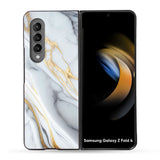 White Grey Marble Glass Case for Samsung Galaxy Z Fold4 5G