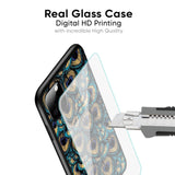 Peacock Feathers Glass case for Vivo V27 5G