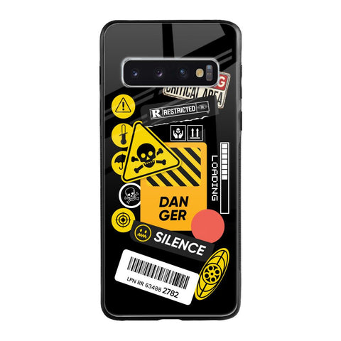Danger Signs Samsung Galaxy S10 Glass Back Cover Online