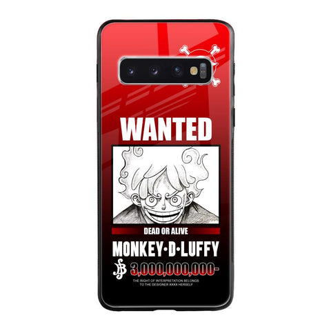Luffy Wanted Samsung Galaxy S10 Glass Back Cover Online