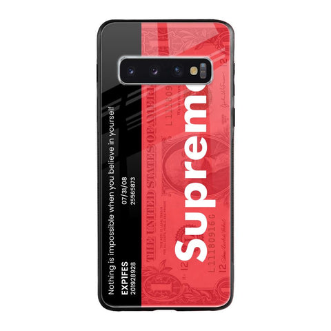Supreme Ticket Samsung Galaxy S10 Glass Back Cover Online