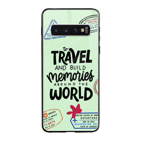 Travel Stamps Samsung Galaxy S10 Glass Back Cover Online