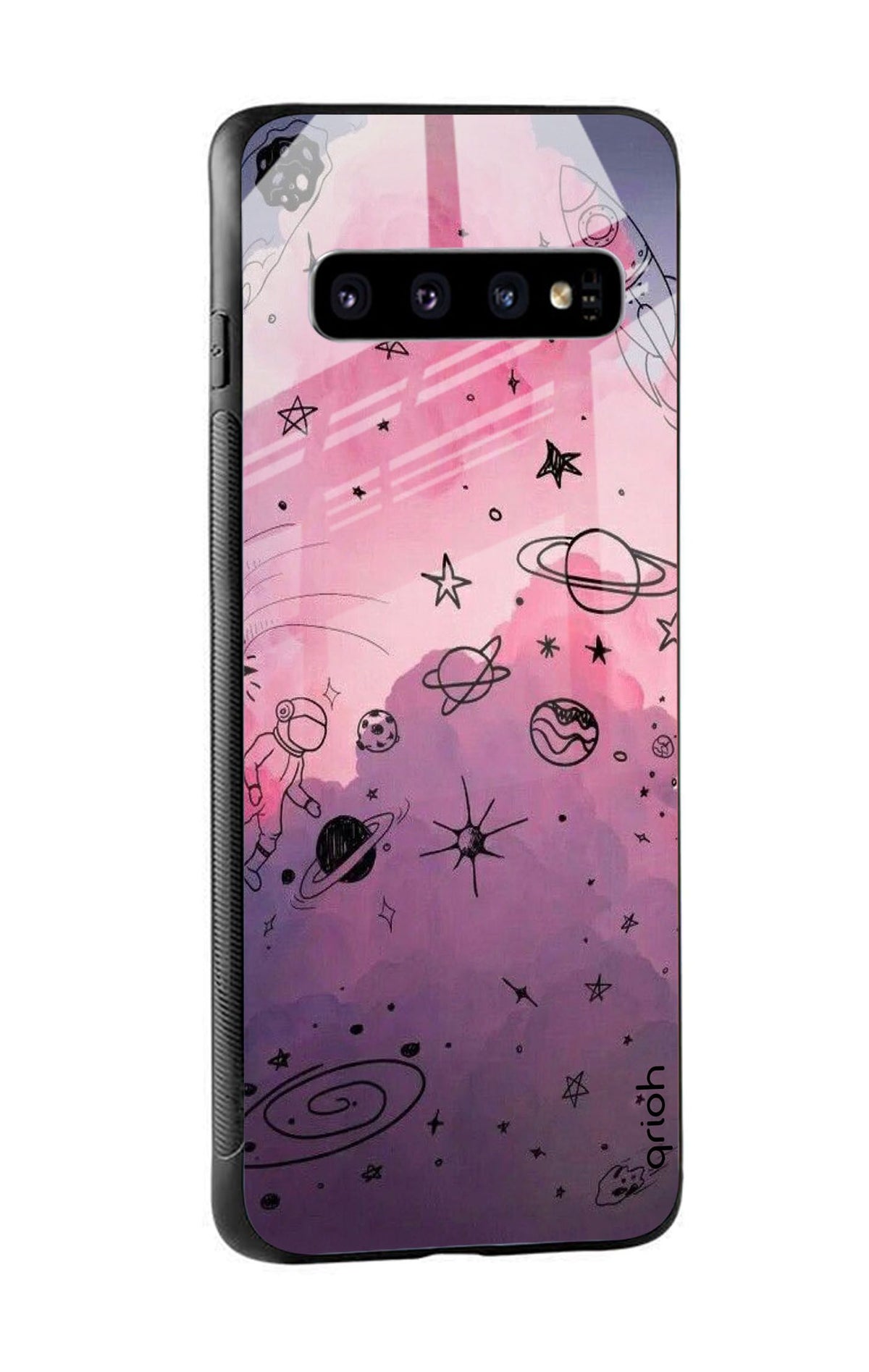 Space Doodles Glass Case for Samsung Galaxy S10