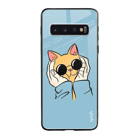 Adorable Cute Kitty Samsung Galaxy S10 Glass Cases & Covers Online