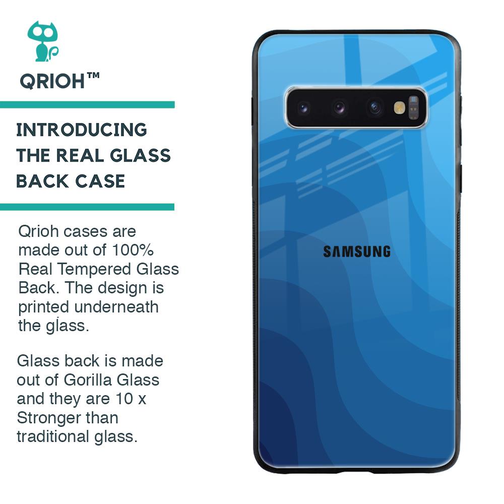 Blue Wave Abstract Glass Case for Samsung Galaxy S10